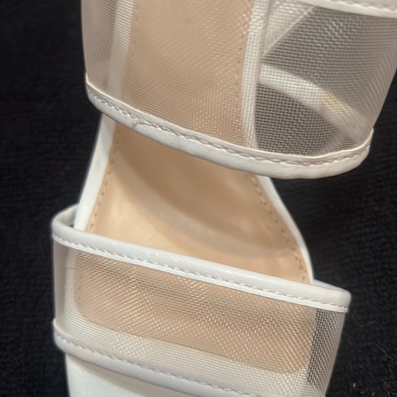 White & sheer high heeled sandal. - Picture 2 of 5
